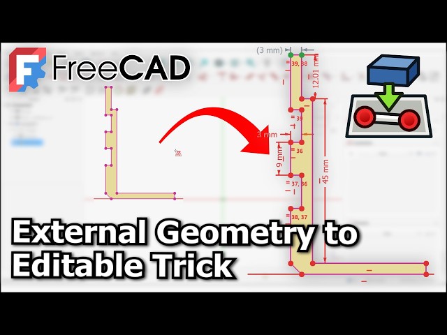 How to Make Imported External Geometry Editable in FreeCAD