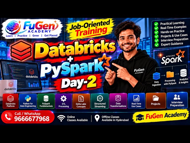 Databricks + PySpark | Job Oriented | Online & Offline Classes | Fugen Academy | 8106012317