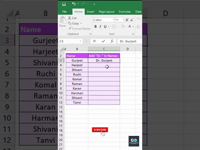 Stop Typing “Dr.” One by One! 😱 Try This Excel Trick 🔥 #excel #exceltips