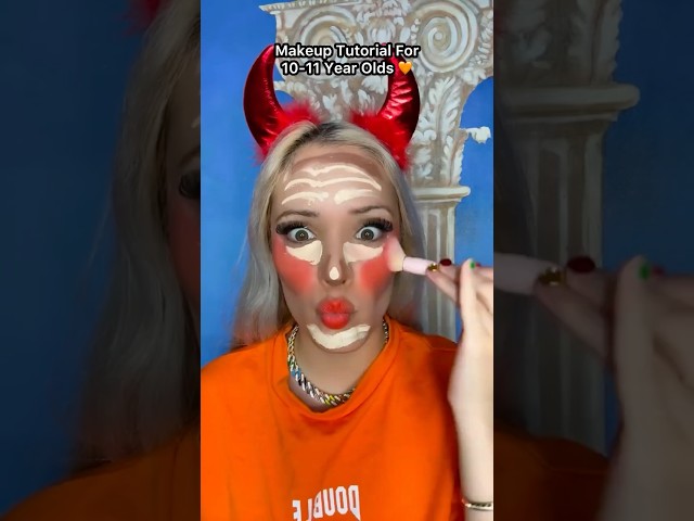POV: Make-Up Tutorial For 10-11 Year Olds 😈🧡 (YES OR NOT? 👇) #Shorts