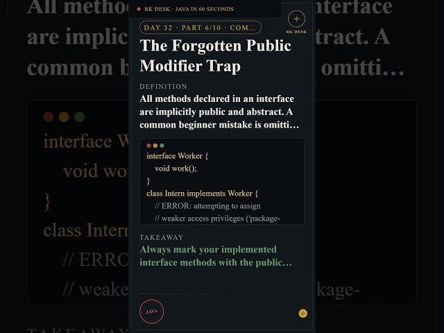 Day 32 Pt 6/10: The Forgotten Public Modifier Trap #Shorts
