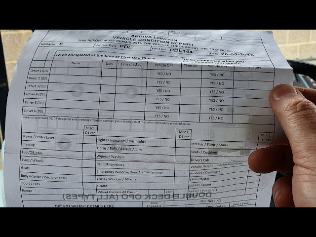 Bus defect reporting