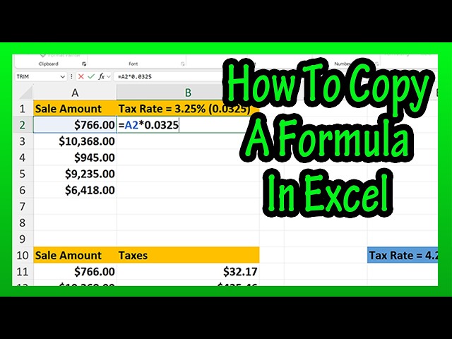How To Quickly Copy A Formula To Another Cell, Or Down An Entire Column In Excel Explained