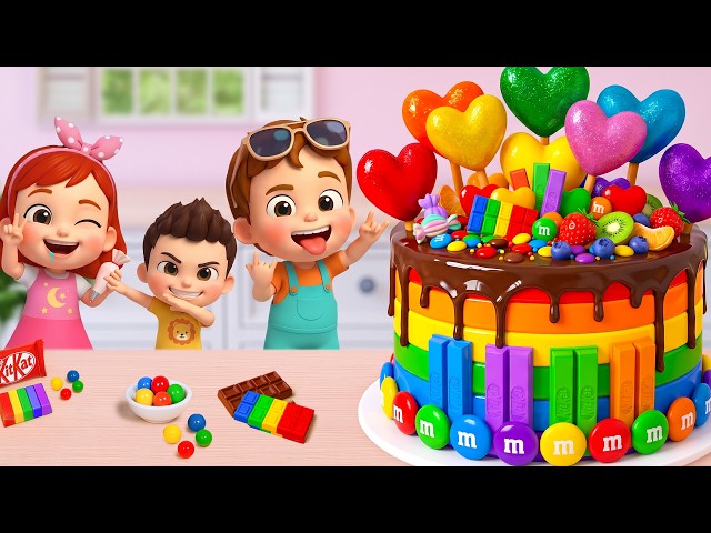 Best Miniature Rainbow Cake Tutorial 🌈 Amazing Colorful Mini Chocolate Heart Cake 🍰 Yummy Teeny