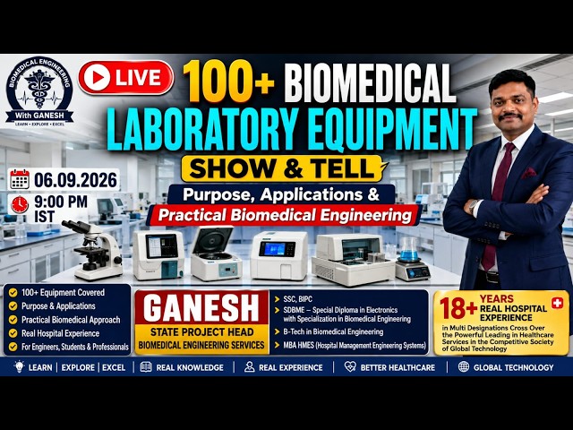🔴 LIVE | 100+ Biomedical Lab Equipment | SHOW & TELL | Purpose & Applications | 06.09.2026