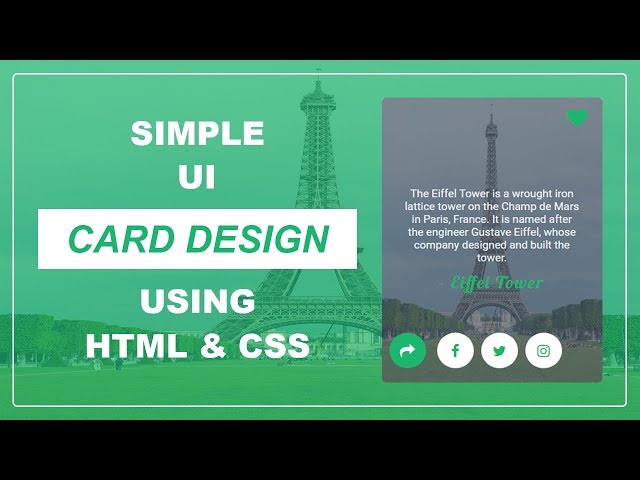 how to create the UI Card Design Using HTML & CSS  - Card Design - UI Card Design