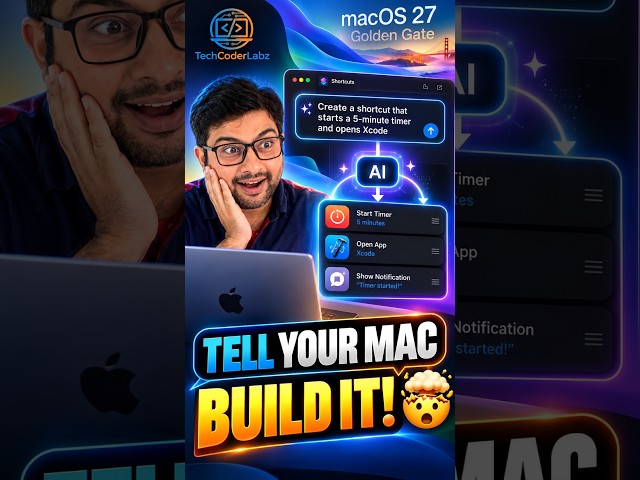 Tell Your Mac What to Do — macOS 27 AI Builds the Shortcut for You! 🤯