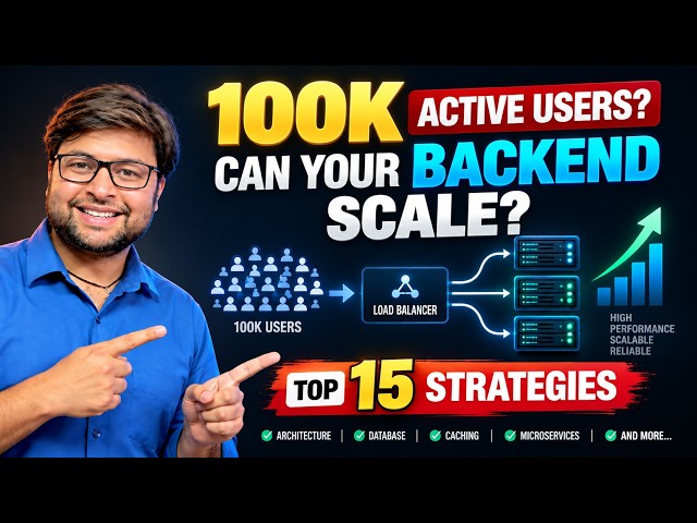 How to Scale Your Backend for 100K Active Users | Top 15 Proven Strategies you must know | Hindi