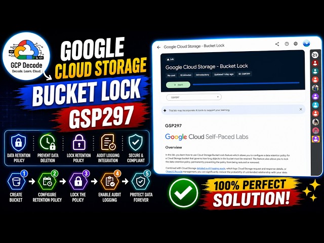 Google Cloud Storage Bucket Lock | GSP297 | 100% WORKING SOLUTION | #googlecloudarcade
