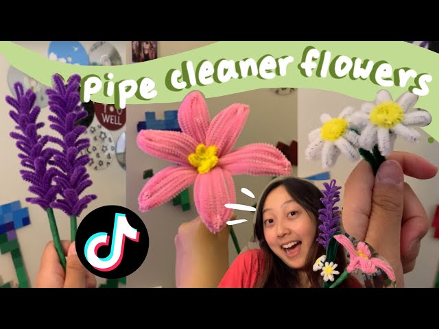DIY flowers ~ pipe cleaner flower tutorials, tiktok inspired, cute gift idea