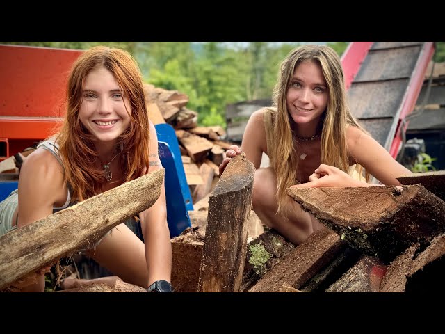Making perfect firewood out of slabwood!