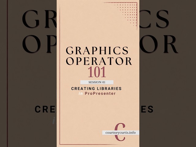 Creating Libraries in ProPresenter | Graphics Operator 101 #liveproduction #tutorial #propresenter