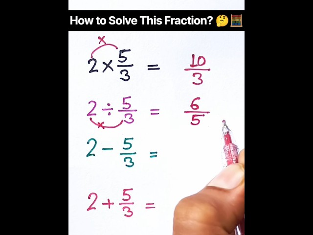 How to Solve Fractions? 🧮🤔Learn the simple trick to solve these fraction problems step by step! ✍️📚