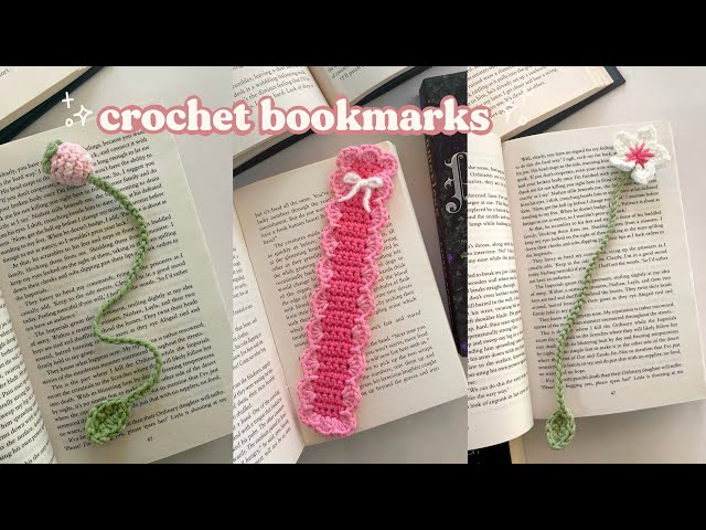 How to crochet cute bookmark (3 designs) | beginner friendly bookmark