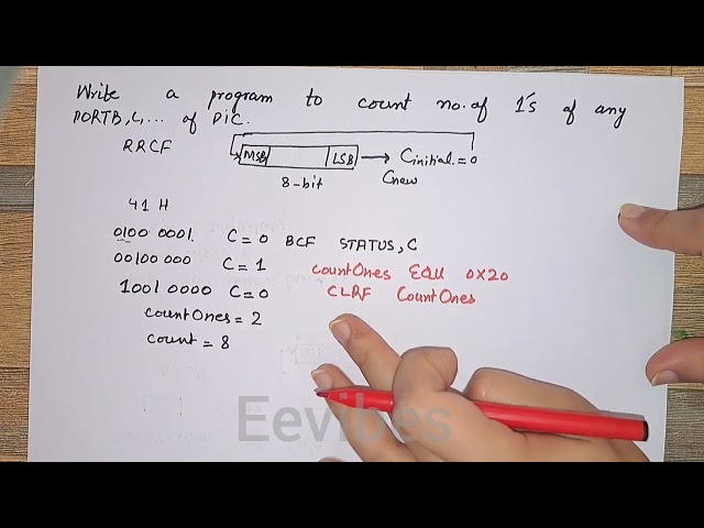 Lecture 11: Write a Program to Count the Number of One's of PORTB of PIC Microcontroller
