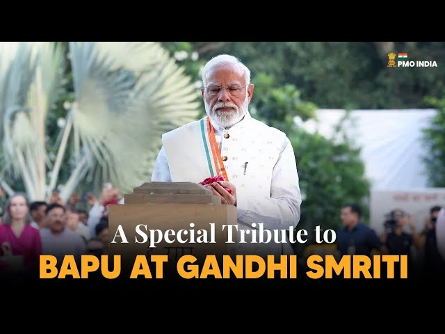 PM Modi takes part in a programme at Gandhi Smriti on Bapu's Jayanti