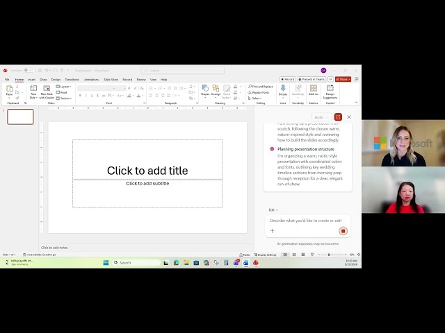 How Copilot can create and edit your PowerPoint presentation for you