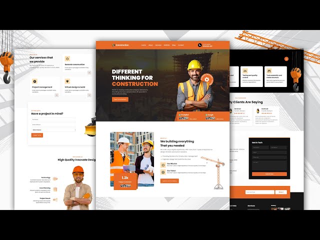 How To Make A Responsive Construction Website Design [ HTML / CSS / SASS / JavaScript ] From Scratch