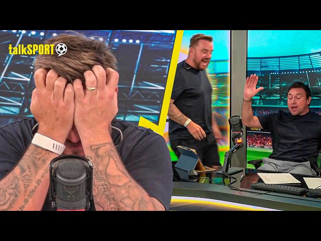 Jason Cundy BLOCKS Jamie O'Hara from STORMING OUT of the studio after Spurs LOSE to Aston Villa