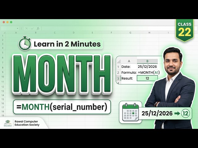 MONTH FORMULA | Excel MONTH FORMULA | extract Day from Date