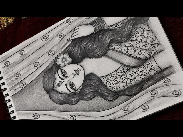 Beautiful Maa Durga Pencil Sketch Drawing | Easy Durga Maa Drawing Step by Step | Navratri Special