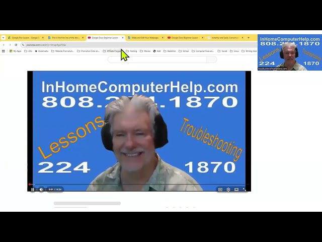 Google Docs Beginner Lesson 2 by Rick Kirkham of InHomeComputerHelp.com Honolulu HI and all of Oahu