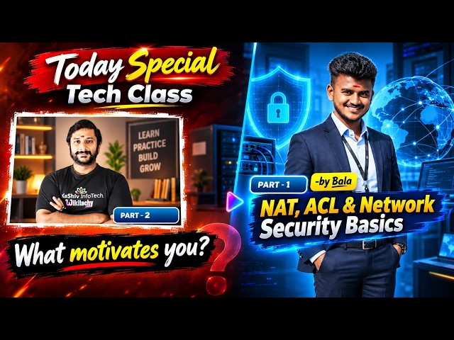 NAT, ACL & Network Security Basics 🔥 | LIVE | 2026 | What Motivates You | Kaashiv Infotech Course