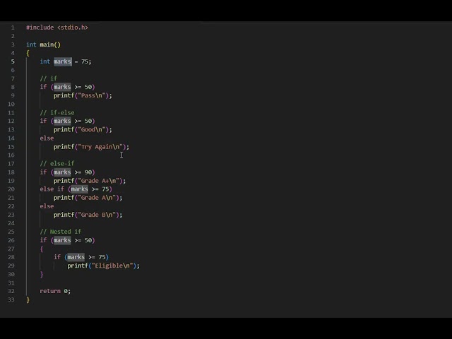 CONDITIONAL STATEMENTS in C