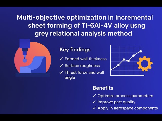 Multi-Objective Optimization in Incremental Sheet Forming of Ti-6Al-4V | Grey Relational Analysis