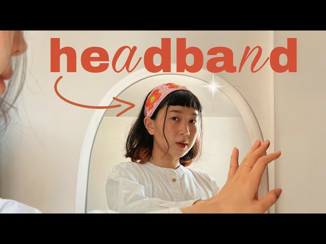 crochet y2k granny square headband: scrappy hairband tutorial