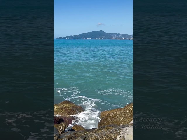 🏖️Italian Riviera Summer | 🌴Mediterranean Beach Vibe😎 #wavesounds #relaxing #vacation #seawaves