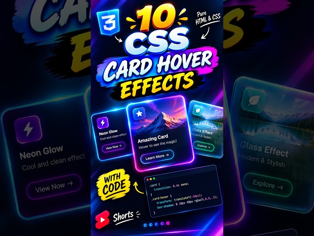🔥 10 CSS Card Hover Effects