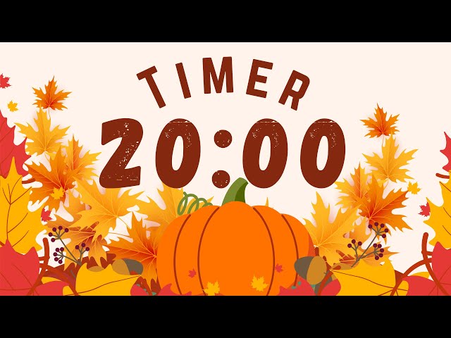20 Minute Autumn Countdown Timer with Relaxing Music and Gentle Alarm | Fall Timer 