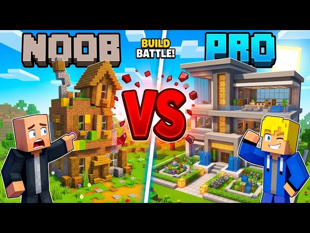 NOOB vs PRO: Who Can Build the Craziest House in Minecraft??