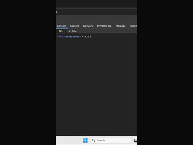 JavaScript Stopwatch Logic ⏱️🔥 | Convert Seconds to Minutes #shorts