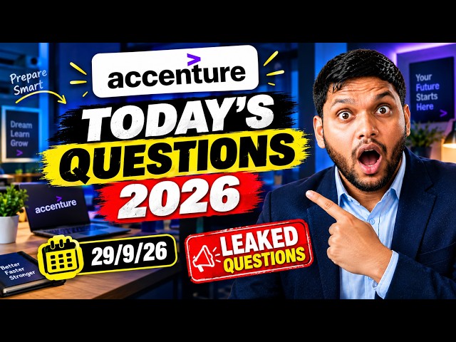 29/9/26 💀 #Accenture On-campus Technical Assessment 2026 Real  questions & Answers