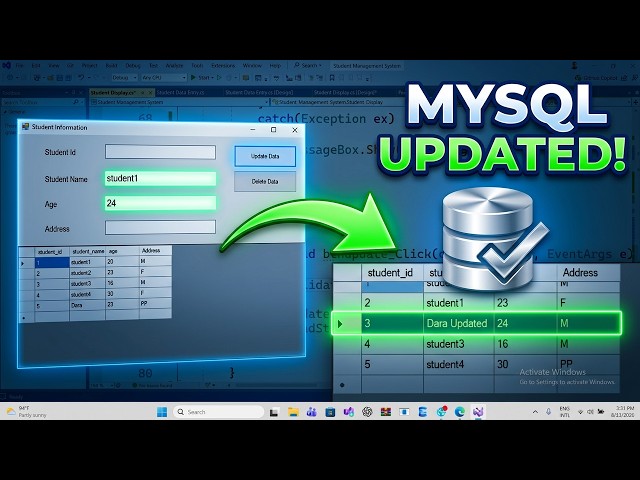 របៀប Update Data ក្នុង C# និង MySQL Database ងាយៗ!