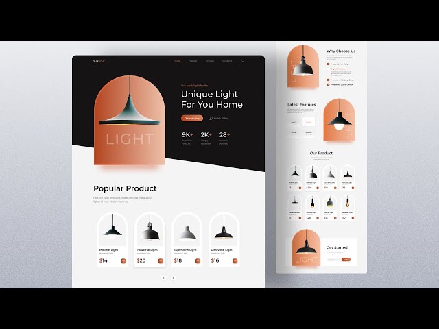 Responsive Lamp Website Design Using HTML CSS & JavaScript