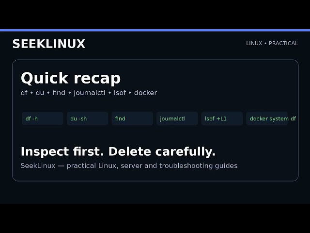 Linux Disk Full? 7 Commands to Find What's Using Your Space