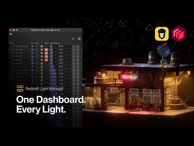 New Plugin: Redshift Light Manager | Greyscalegorilla + KitBash3D