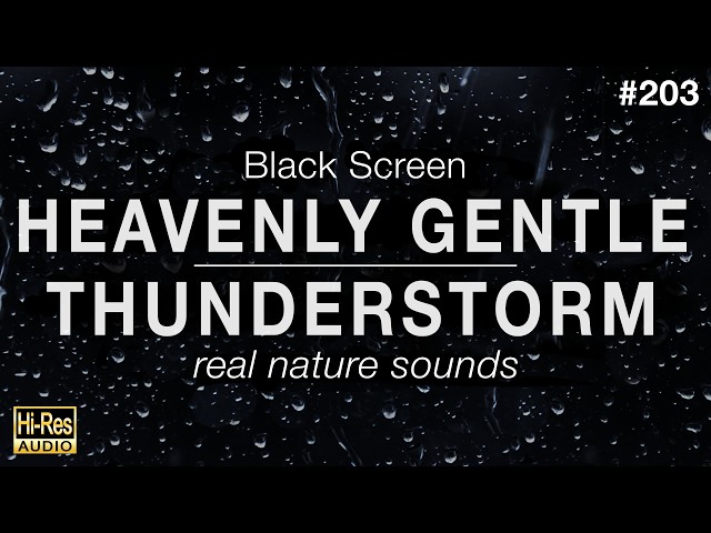 Heavenly Gentle Thunderstorm and Soothing Rain Sounds for Sleeping (BLACK SCREEN)