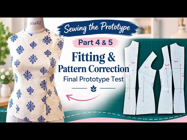 Sewing the Prototype, Final Prototype Test: Fitting → Pattern Correction ( Part 4 & 5 )