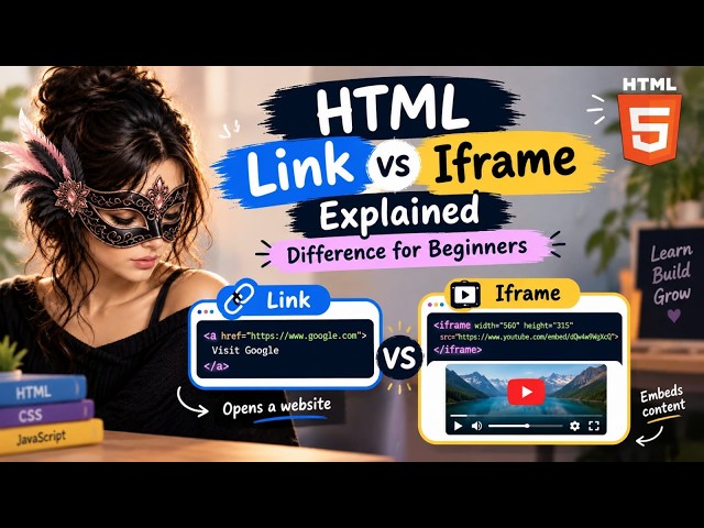🎯 HTML Link vs Iframe Explained | Difference for Beginners