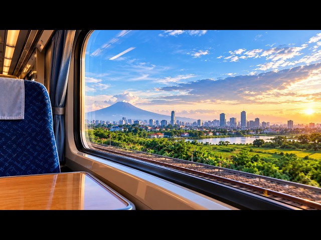 ASMR Train Journey to Surabaya, Indonesia | Real Train Sounds & Scenic Java Views 🌿