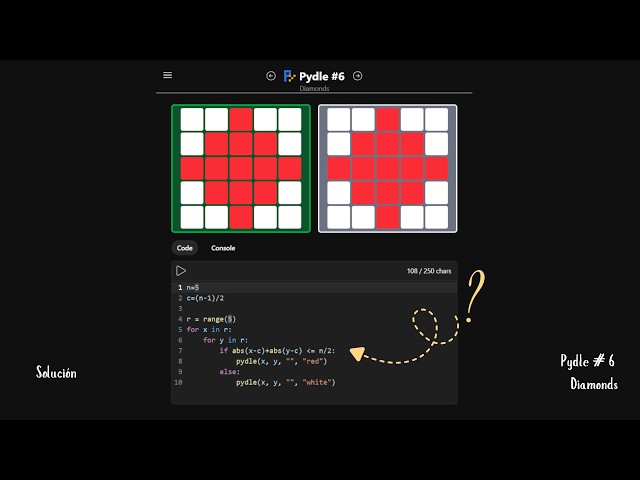 Python para principiantes: crea un diamante 5x5 paso a paso | Pydle #6