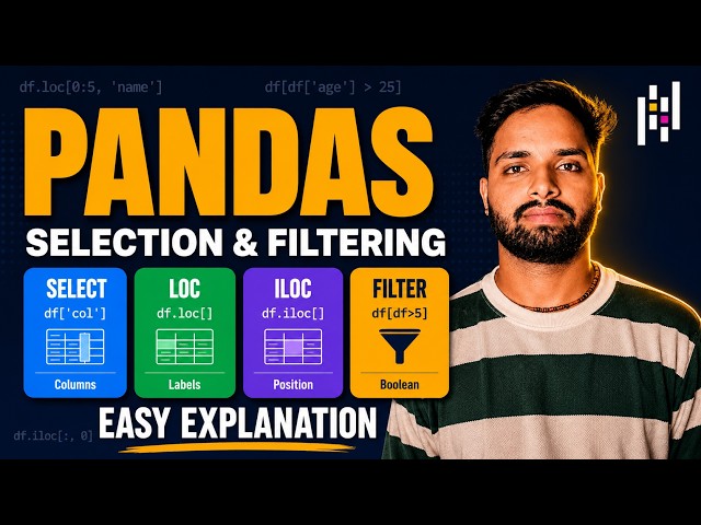Pandas Selection, Filtering & Indexing in Hindi | loc, iloc, Boolean Filtering Explained