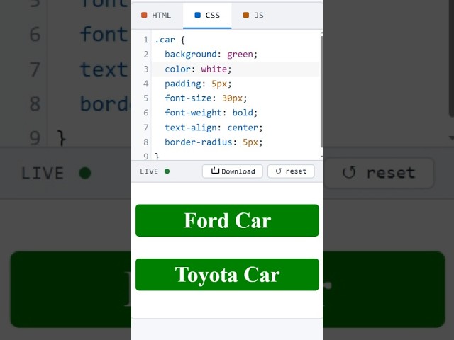 CSS Class Selector Concept #coding #programming #csstutorial