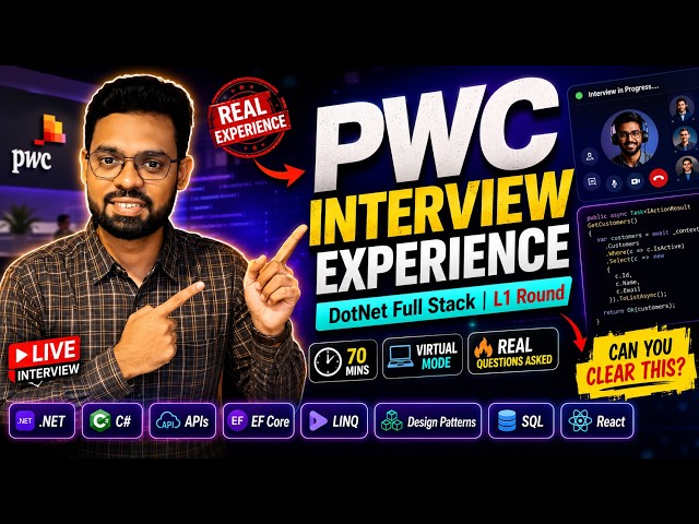 PwC Interview Experience 🔥 Real Questions Asked | .NET Full Stack Developer