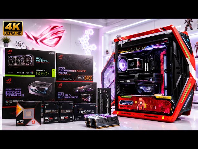 THE MOST POWERFULL ROG GAMING PC BUILD | ASUS ROG RTX 5090D + RYZEN 9 9950X3D | ROG Hyperion EVA-02