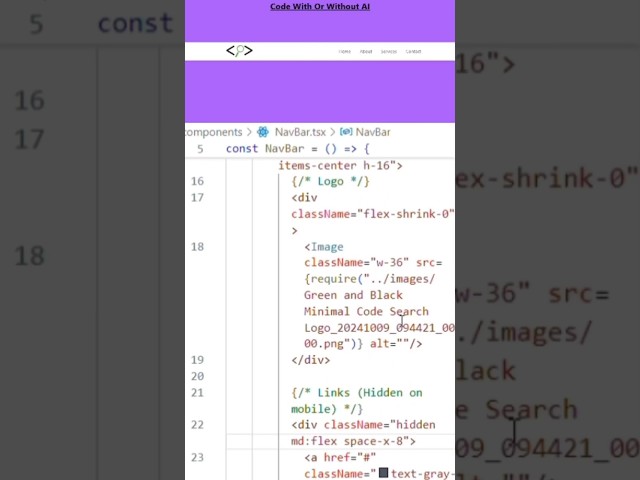 Create a Responsive Navbar with React & Tailwind CSS in 30 Seconds! #tailwindcss #responsivenavbar